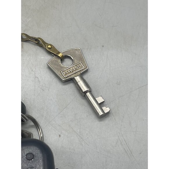 amano pr-500 watchman clock time with key & paper black made in japan READ - Picture 3 of 13